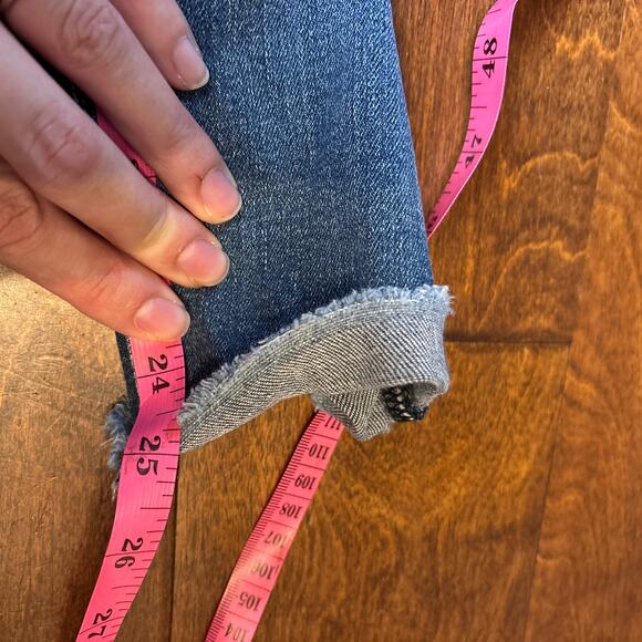 Rag & Bone Dre Low-Rise Frayed Hem Slim Boyfriend Jeans‎ Blue Women's Size 26 - Picture 12 of 12